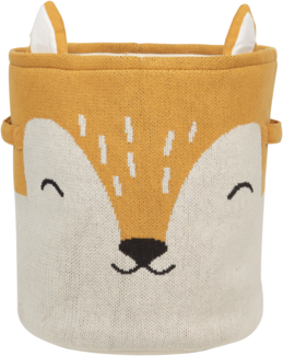 Textilkorb Baumwolle beige orange Fuchsform 40 cm HARRORI