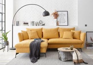 andas Ecksofa LIVORNO,258 cm, L-Form, Schlaffunktion u. Bettkasten (139/224cm), Samt, Struktur, Webstoff