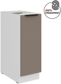 Küchen Unterschrank Schrankauszug 30 cm Küche ARIA Sandgrau ultra matt + Weiss matt, hochwertige Fronten mit Anti Fingerprint Beschichtung Küchenzeile Küchenblock