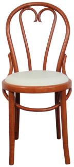 Vintage Esszimmerstuhl mit Echtleder weiß