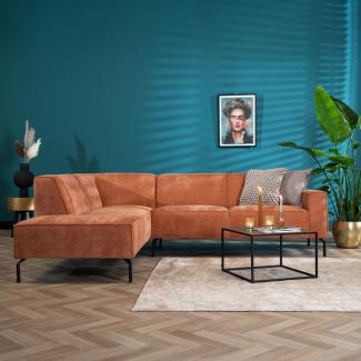 Livin24 Ecksofa Kansas Stoff terracotta links