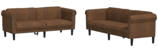 vidaXL 2-tlg. Sofagarnitur Braun Samt 3209228