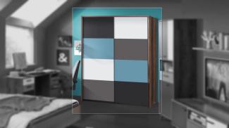 FORTE 'STS Raven' Schwebetürenschrank schlammeiche/grau 170cm