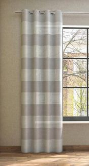 Neutex for you! Vorhang SONORA (1 St), Ösen, halbtransparent, Jacquard, 3D Musterung im Leinen-Look