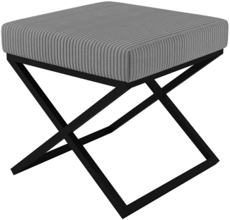 AX LIVING 1 Stk. Polster Hocker Pitinio 45 cm Grau schwarzes Gestell