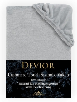 Devior Spannbettlaken aus 100% Nicki-Plüsch mit Cashmere-Touch, 190 g/m² mit Einlaufschutz, Nicki, Gummizug: Rundumgummizug, für Boxspringmatratze bis 32cm - Spannbettlaken 180 x 200 cm kuschelig
