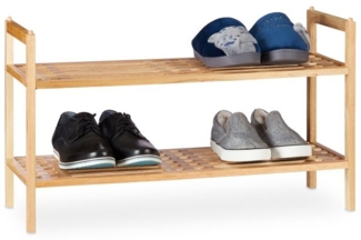 3 x Schuhregal stapelbar Walnuss