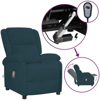 vidaXL Elektrischer Massagesessel Blau Samt 3098414