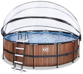 Exit Aufstellpool Framepool mit Dach | Braun | 450x122 cm