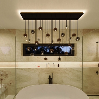 s.luce Modular Balken Baldachin mehrflammig Rechteckig Weiß 120cm