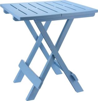 Spetebo Kunststoff Klapptisch Adige 45x43 cm - hellblau - Garten Beistelltisch klappbar - Beistelltisch Campingtisch Teetisch Balkontisch Tisch klein …