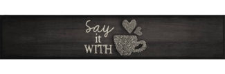 vidaXL Küchenteppich Waschbar Tasse Schwarz 60x300 cm Samt 4005595