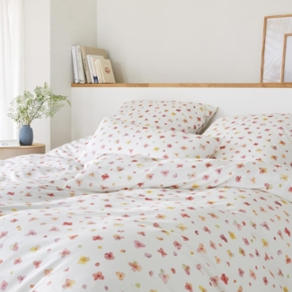 elegante Mako Jersey Bettwäsche Petals rosarot|155x220 cm + 80x80 cm