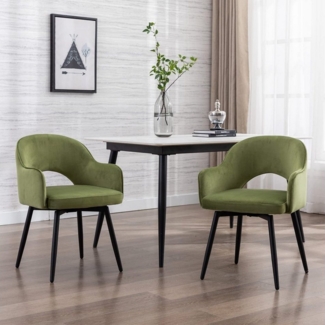WAHSON OFFICE CHAIRS Esszimmerstuhl 2er Set Drehstuhl Samt Modern Küchenstühle Polsterstuhl