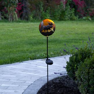LED-Solarstab "Moosy", Elch/Landschaft, schwarz