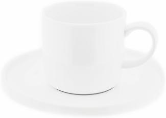 Almina 12 Teiliges Kaffeetassen-Set aus Porzellan Weiß rund Kaffeeservice 200 ml