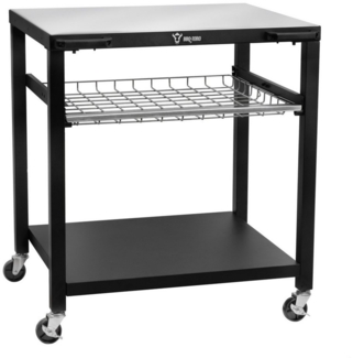 BBQ-Toro Servierwagen Grillwagen 80 x 65,5 x 86,5 cm, Schwarz, Edelstahl Arbeitsfläche