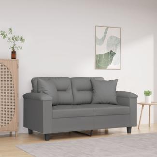 vidaXL 2-Sitzer-Sofa mit Kissen Dunkelgrau 120 cm Mikrofasergewebe 3200967