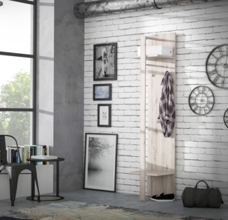 FORTE Attrus Kleiderpaneel, Holzwerkstoff, Beige/Braun, 40 x 198,5 x 38,5 cm