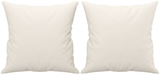vidaXL Zierkissen 2 Stk. Creme 40x40 cm Kunstleder 349480