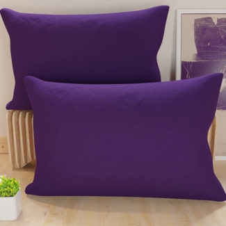 PETTI Artigiani Italiani – 2er-Set Kissenbezüge 145x40 cm aus Mikrofaser, Zierkissenbezüge für Schlafzimmer & Sofa, Uni Violett, 100 % Made in Italy