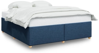 vidaXL Bettgestell ohne Matratze Blau 180x200 cm Stoff 3284756