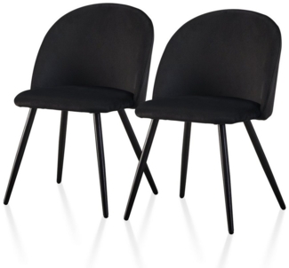 Ofcasa Esszimmerstuhl Samt Gepolstert Küchenstuhl (2er Set), Stuhl mit Rückenlehne