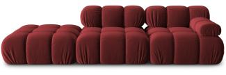 Micadoni Modulares Sofa Bellis 4-Sitzer Links Samtstoff Dunkelrot