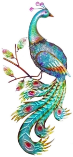 abc HOME Wanddekoobjekt, Wanddeko Pfau, Metall, 76 cm H, Für Außenbereich geeignet