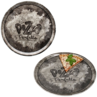 MamboCat Pizzateller 2x Perfetto Pizzateller Schwarz Ø 31,5 cm 2 Personen Porzellan