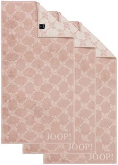 JOOP! Handtuch Classic / Infinity Kollektion, 3er Pack - Walkfrottier Rosa (Nude) Cornflower 50x100cm