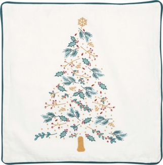 Greengate Dekokissen Lucie Xmas Kissenhülle bedruckt white 40x40cm