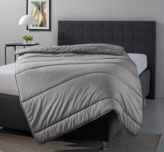 OTTO home Microfaserbettdecke Clarra, Bettdecke 135x200 cm, 155x220 cm, 200x200 cm, Füllung: Polyester, Bezug: Polyester, Bettdecken in grau, Sommer, Winter, 4 Jahreszeiten, Decke