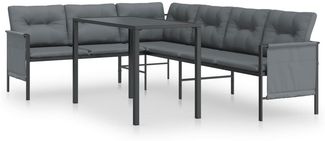 vidaXL 2-tlg. Garten-Essgruppe Anthrazit Stahl 3187260