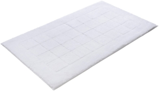 Vossen Badematte Exclusive, Höhe 20 mm, rutschhemmend beschichtet, fußbodenheizungsgeeignet, Baumwolle, rechteckig, Badteppich, Uni-Farben, Karo Muster, Hoch-Tief Effekt, reine Baumwolle