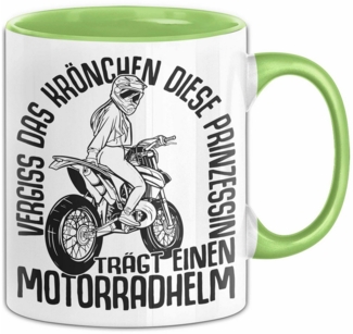 Trendation Tasse Motorradfahrerin Geschenk Tasse Frauen Motorrad Vergiss Das Krönchen D