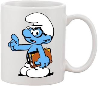 Blondie & Brownie Tasse Tasse Schlaubi Schlumpf Buch Schlumpfhausen Smurf Schlumpfine, Keramik