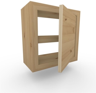 Nachttisch Nachtkommode Nachtkästchen ohne Rückwand mit Zwischenboden Wandmontage mit Türe Fichte
