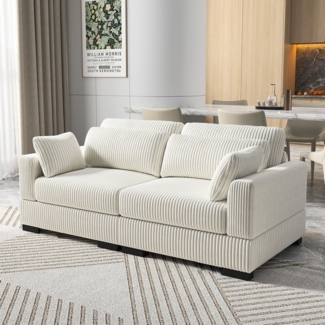Furnishings Home Loungesofa Sofa Polstersessel, 1/2-Sitzer Couch, Polstersofa, Cord Stoff, 180 x 88 x 85 cm, ideal für Wohnzimmer & Schlafzimmer & Büro