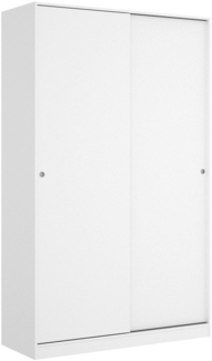 Dmora Kleiderschrank 2 Türen Alyson, Kleiderbügel für Schlafzimmer, Schiebetürenschrank, 120x50h204 cm, Glänzendes Weiß