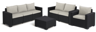 Allibert California Gartenmöbel Set 4-teilig | Wetterfeste Rattanoptik Gartenlounge für Outdoor