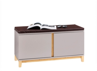 SoBuy Schuhbank FSR117, Schuhtruhe Sitzkommode Schuhregal mit sitzbank Sitzbank schmal, mit Sitzfläche Garderobenbank Sitzbank mit Stauraum Dielenbank