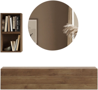 INOSIGN Garderoben-Set Infinity, 3tlg. Breite 138 cm, Höhe variabel, moderne Garderobe, (Spar-Set, 3-St), (Hängeschrank, Würfelregal 2er Set, Spiegel) ideal für Diele, Flur