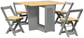 vidaXL 5-tlg. Butterfly-Esstisch-Set Corona Grau Kiefernholz 3295718