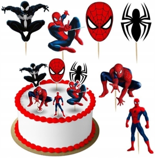 Festivalartikel Tortenstecker SPIDERMAN Topper Set 6 Stk Geburstag Torten Deko Kuchen Junge