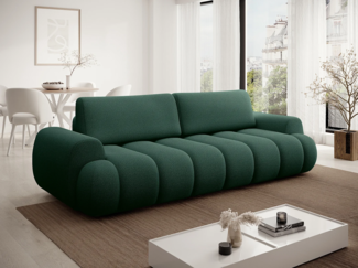 Vente-unique - Sofa 4-Sitzer mit Schlaffunktion - Stoff - Tannengrün - FRIDORA