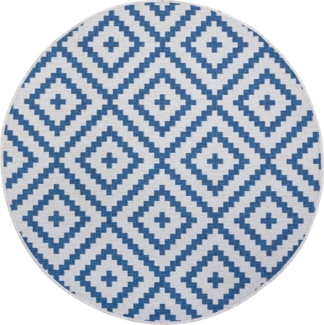 my home Teppich Ronda Wendeteppich, rund, Höhe: 5 mm, Sisal-Optik, Flachgewebe, In- und Outdoor, geometrisches Boho Design
