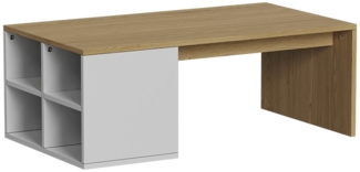 Couchtisch Kivo Weiß 90 x 50 cm mit offenen 4 Fächern Vicco