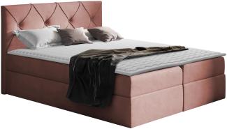 Boxspringbett Nakir, Rosa, 160 x 200 cm