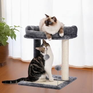 Purpurra Kratzbaum Kratzsäule Modern Sisalseil Grau, Höhe 49cm